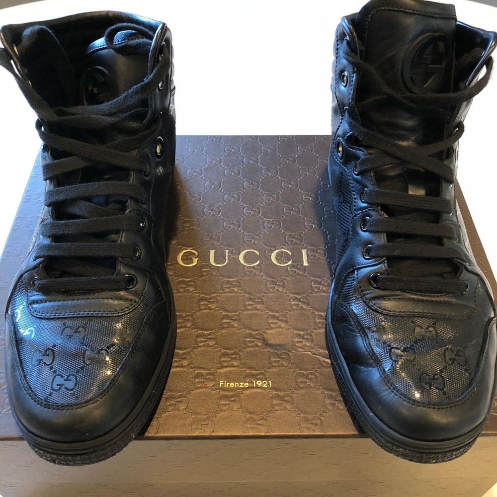 GUCCI: Black Hightop Sneakers